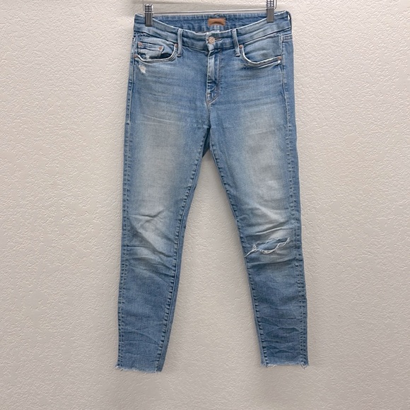 Mother The Looker Ankle Fray Jeans in Love Gun 26 - Picture 1 of 11